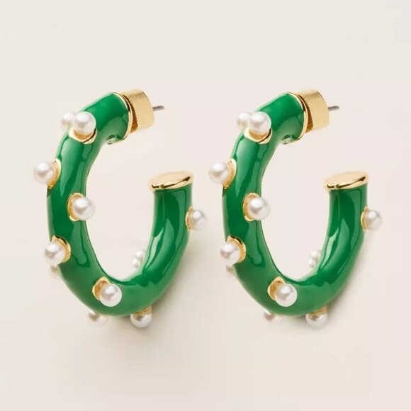 kate spade Jewelry - Green Pearl Polka Dot Hoop Earrings - kate spade new york x Target